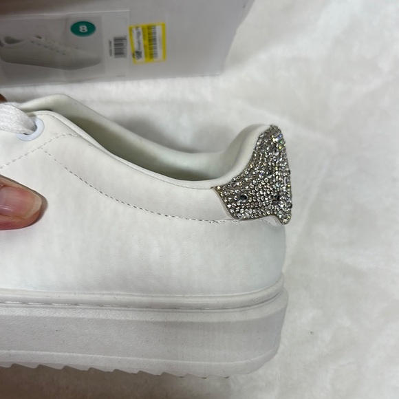 A New Day White  Sneakers with Rhinestones - Picture 11 of 12